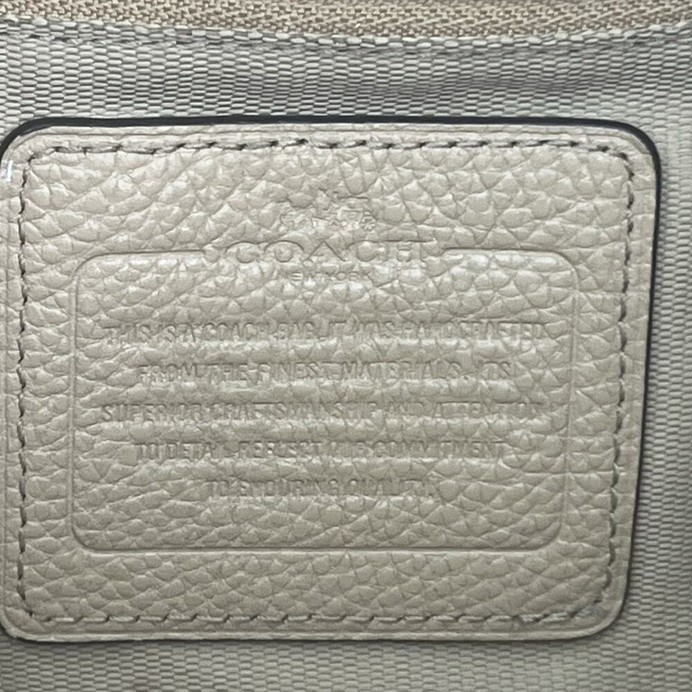Coach Beige Pebbled Leather Shoulder Crossbody Bag Gold Hardware Removable Strap - Picture 4 of 10